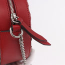 GUCCI GG Supreme Chain Shoulder Bag PVC Red Silver 409535 Auth am11964V-14