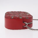 GUCCI GG Supreme Chain Shoulder Bag PVC Red Silver 409535 Auth am11964V-4