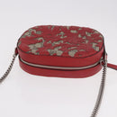 GUCCI GG Supreme Chain Shoulder Bag PVC Red Silver 409535 Auth am11964V-6