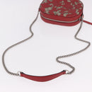 GUCCI GG Supreme Chain Shoulder Bag PVC Red Silver 409535 Auth am11964V-7