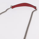 GUCCI GG Supreme Chain Shoulder Bag PVC Red Silver 409535 Auth am11964V-8