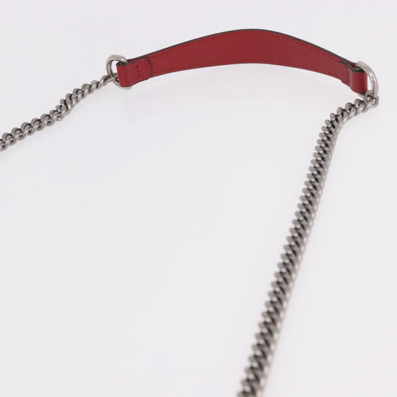 GUCCI GG Supreme Chain Shoulder Bag PVC Red Silver 409535 Auth am11964V