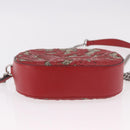 GUCCI GG Supreme Chain Shoulder Bag PVC Red Silver 409535 Auth am11964V-9