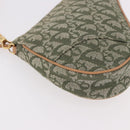 Christian Dior Trotter Canvas Saddle Pouch Khaki Gold Auth am11965V-10