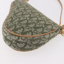 Christian Dior Trotter Canvas Saddle Pouch Khaki Gold Auth am11965V-13