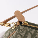 Christian Dior Trotter Canvas Saddle Pouch Khaki Gold Auth am11965V-14