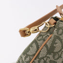 Christian Dior Trotter Canvas Saddle Pouch Khaki Gold Auth am11965V-15