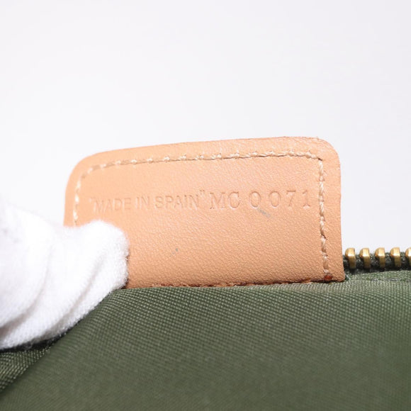 Christian Dior Trotter Canvas Saddle Pouch Khaki Gold Auth am11965V