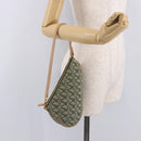 Christian Dior Trotter Canvas Saddle Pouch Khaki Gold Auth am11965V-21