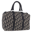 Christian Dior Trotter Canvas mini Boston Bag Navy Silver Auth am11966V-1