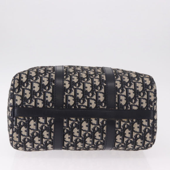 Christian Dior Trotter Canvas mini Boston Bag Navy Silver Auth am11966V