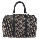 Christian Dior Trotter Canvas mini Boston Bag Navy Silver Auth am11966V-3