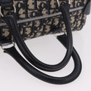 Christian Dior Trotter Canvas mini Boston Bag Navy Silver Auth am11966V-8