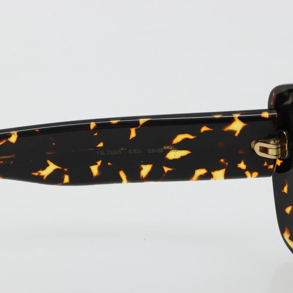 SAINT LAURENT Sunglasses Plastic Brown Gold Auth am11969A