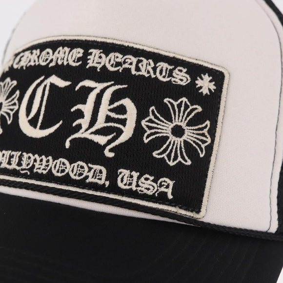 Chrome Hearts Tracker Cap Cotton Black White Gold Auth am11970V