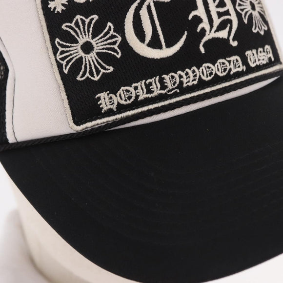 Chrome Hearts Tracker Cap Cotton Black White Gold Auth am11970V