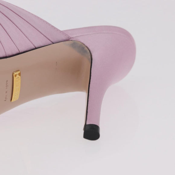 GUCCI GG Marmont Sandals Satin 35 Pink Gold Auth am11971M