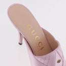 GUCCI GG Marmont Sandals Satin 35 Pink Gold Auth am11971M-31
