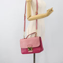 Miu Miu Hand Bag Leather 2way Pink Gold RN0726 Auth am11972V-29