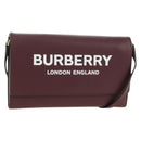 BURBERRY Every Day Shoulder Wallet Leather Bordeaux Gold Auth am11974M-1