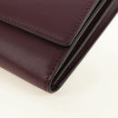 BURBERRY Every Day Shoulder Wallet Leather Bordeaux Gold Auth am11974M-17