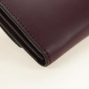 BURBERRY Every Day Shoulder Wallet Leather Bordeaux Gold Auth am11974M-18