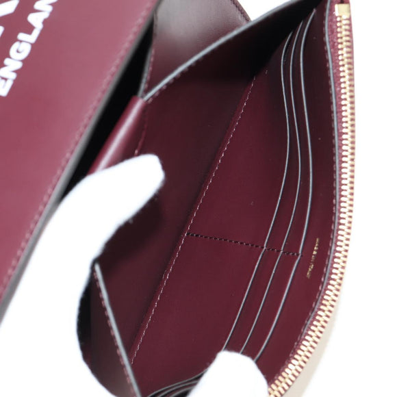 BURBERRY Every Day Shoulder Wallet Leather Bordeaux Gold Auth am11974M
