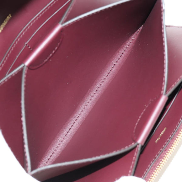 BURBERRY Every Day Shoulder Wallet Leather Bordeaux Gold Auth am11974M