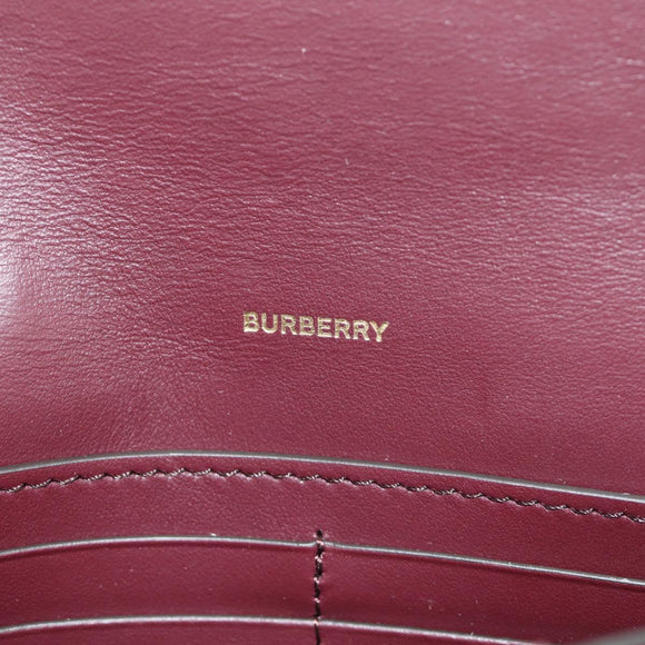 BURBERRY Every Day Shoulder Wallet Leather Bordeaux Gold Auth am11974M