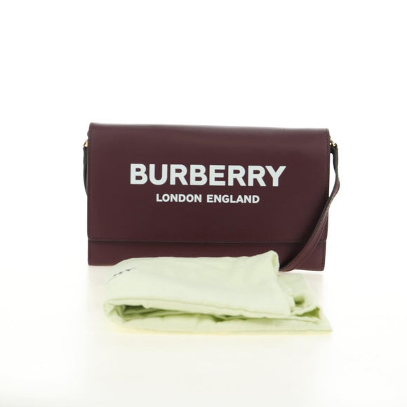 BURBERRY Every Day Shoulder Wallet Leather Bordeaux Gold Auth am11974M