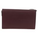 BURBERRY Every Day Shoulder Wallet Leather Bordeaux Gold Auth am11974M-2