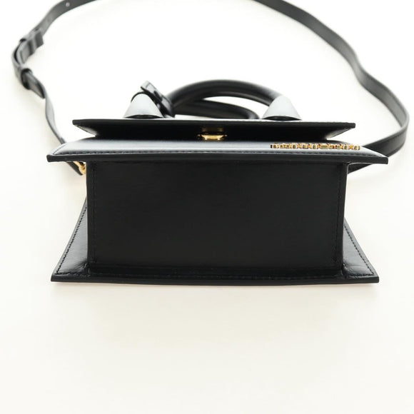 JACQUEMUS Hand Bag Leather 2way Black Gold Auth am11975V