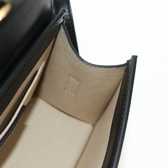 JACQUEMUS Hand Bag Leather 2way Black Gold Auth am11975V