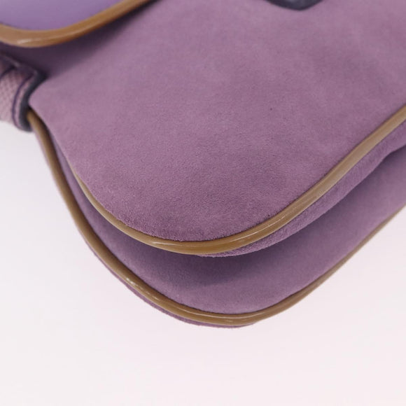TOD’S Shoulder Hand Bag Suede Leather Purple Silver Auth am11976V