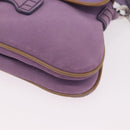 TOD’S Shoulder Hand Bag Suede Leather Purple Silver Auth am11976V-15