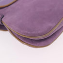 TOD’S Shoulder Hand Bag Suede Leather Purple Silver Auth am11976V-16