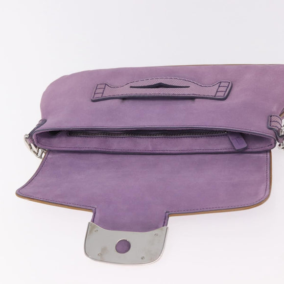 TOD’S Shoulder Hand Bag Suede Leather Purple Silver Auth am11976V