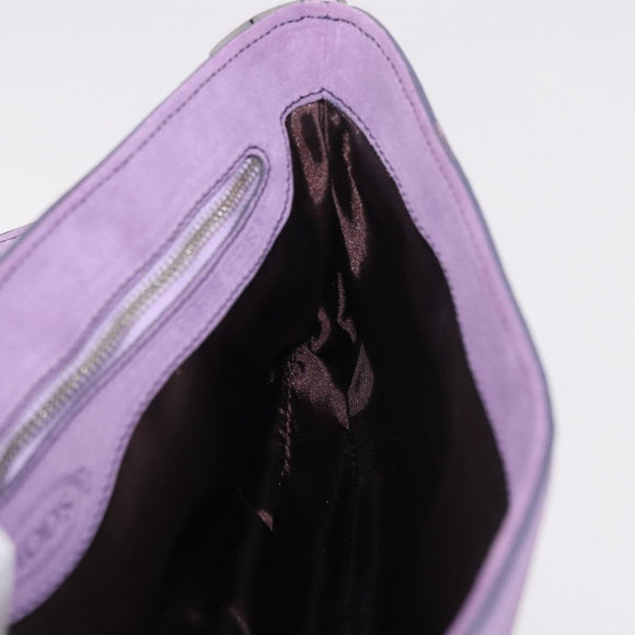 TOD’S Shoulder Hand Bag Suede Leather Purple Silver Auth am11976V