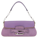 TOD’S Shoulder Hand Bag Suede Leather Purple Silver Auth am11976V-13