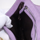 TOD’S Shoulder Hand Bag Suede Leather Purple Silver Auth am11976V-21
