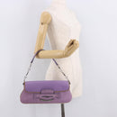 TOD’S Shoulder Hand Bag Suede Leather Purple Silver Auth am11976V-24