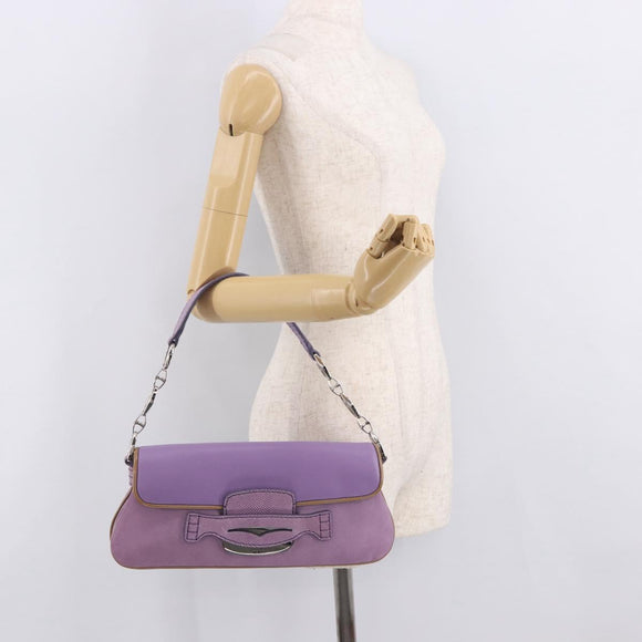 TOD’S Shoulder Hand Bag Suede Leather Purple Silver Auth am11976V