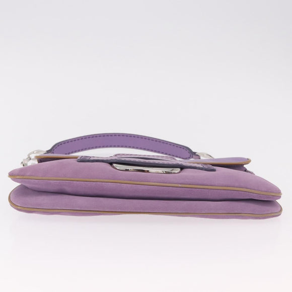 TOD’S Shoulder Hand Bag Suede Leather Purple Silver Auth am11976V