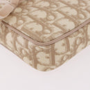Christian Dior Trotter Canvas Romantic Hand Pouch PVC Beige Silver Auth am11980V-10