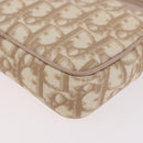 Christian Dior Trotter Canvas Romantic Hand Pouch PVC Beige Silver Auth am11980V-11