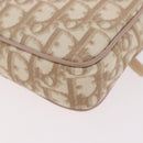 Christian Dior Trotter Canvas Romantic Hand Pouch PVC Beige Silver Auth am11980V-13