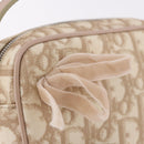 Christian Dior Trotter Canvas Romantic Hand Pouch PVC Beige Silver Auth am11980V-15