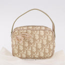 Christian Dior Trotter Canvas Romantic Hand Pouch PVC Beige Silver Auth am11980V-21