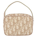 Christian Dior Trotter Canvas Romantic Hand Pouch PVC Beige Silver Auth am11980V-3