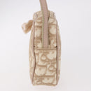 Christian Dior Trotter Canvas Romantic Hand Pouch PVC Beige Silver Auth am11980V-4